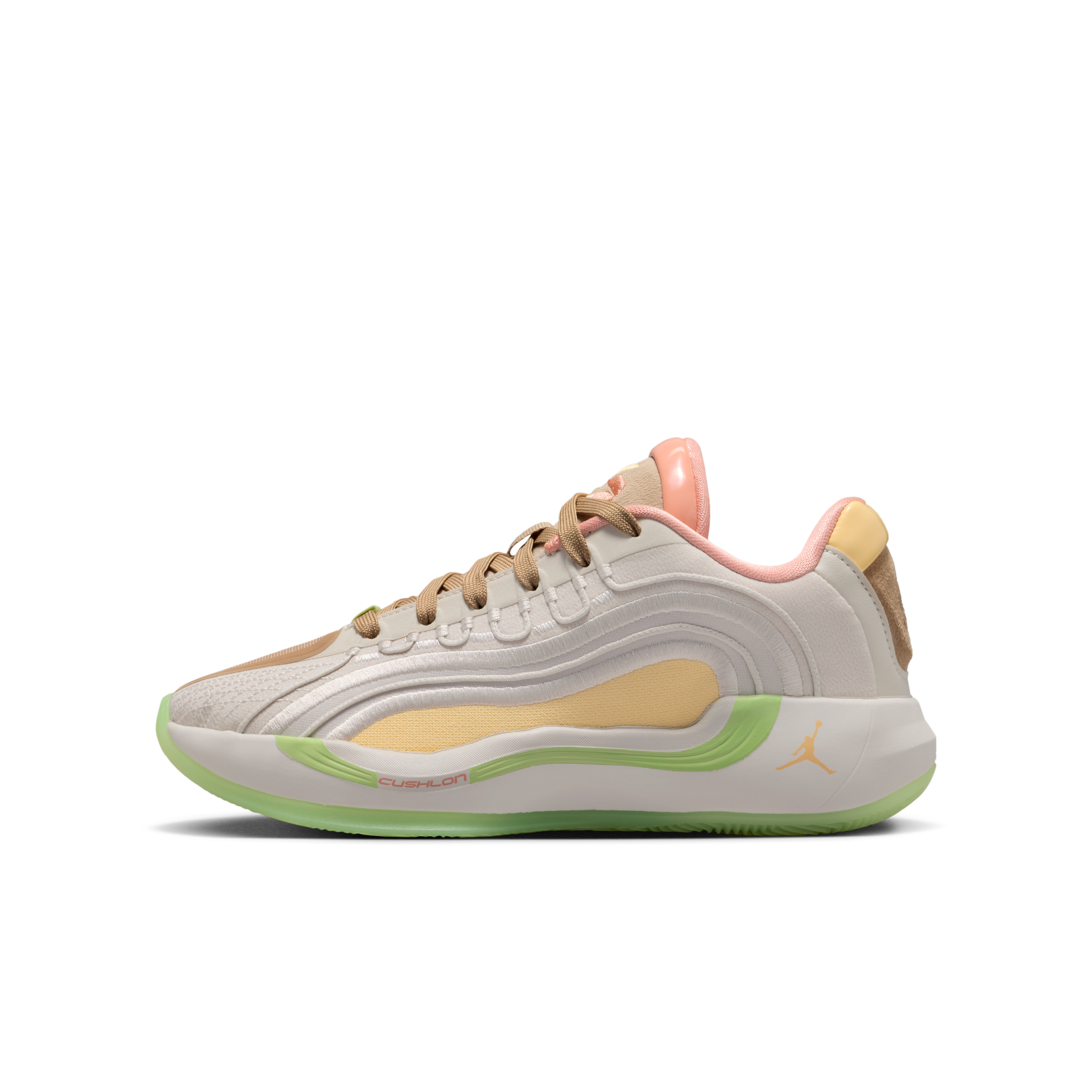 大童鞋 女鞋 NIKE JORDAN LUKA 4 GS 杏棕粉 森林系 愛心 緩震 氣墊 運動 籃球鞋【IO0201-100】