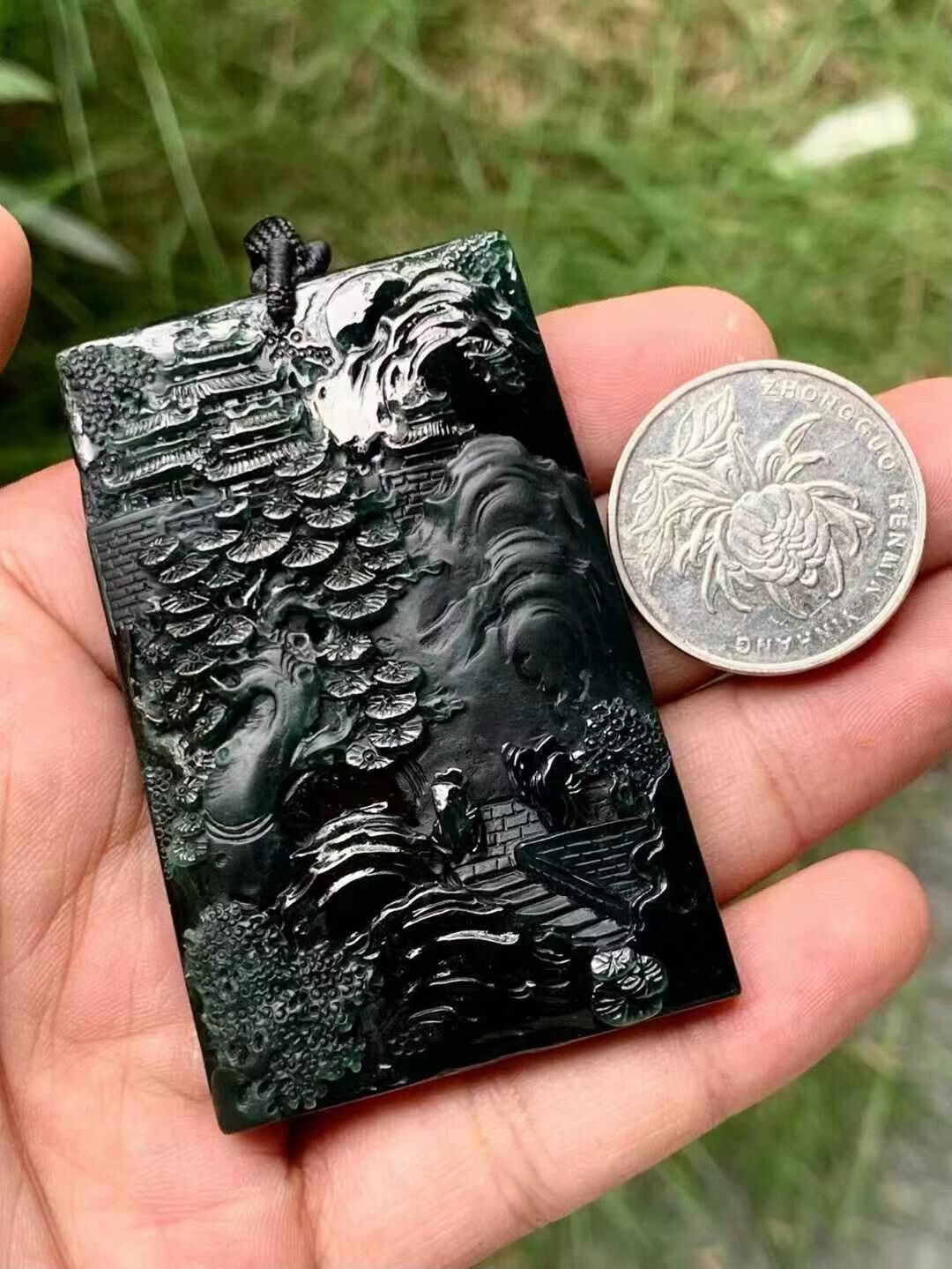 7195910 翡翠墨翠山水牌