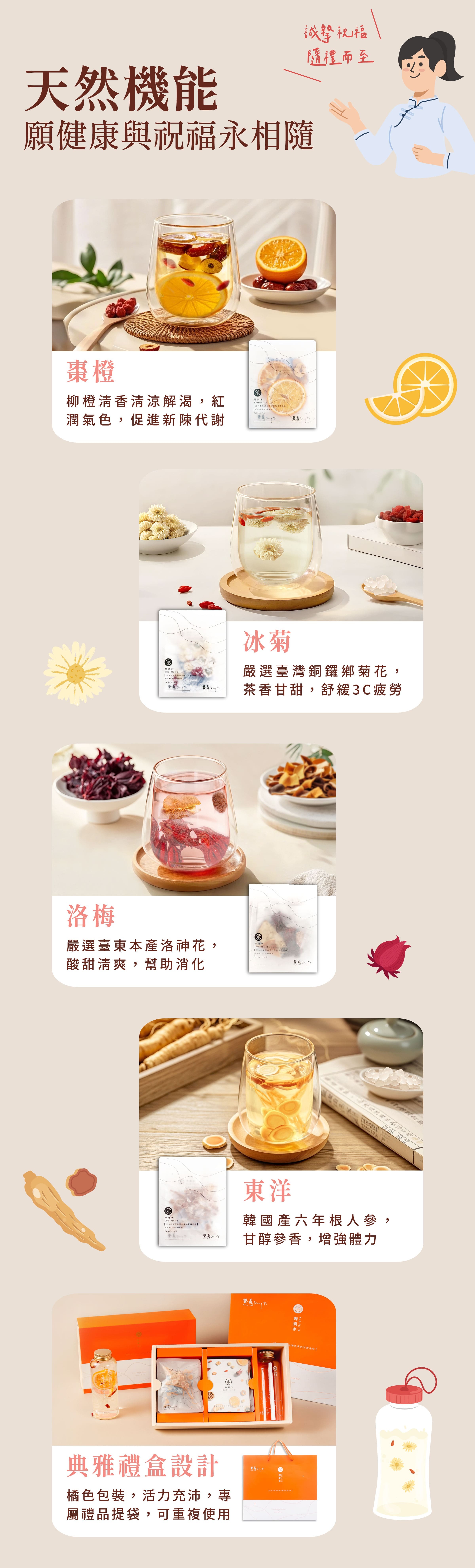 登義艸果水10入禮盒，天然機能，願健康祝福永相隨