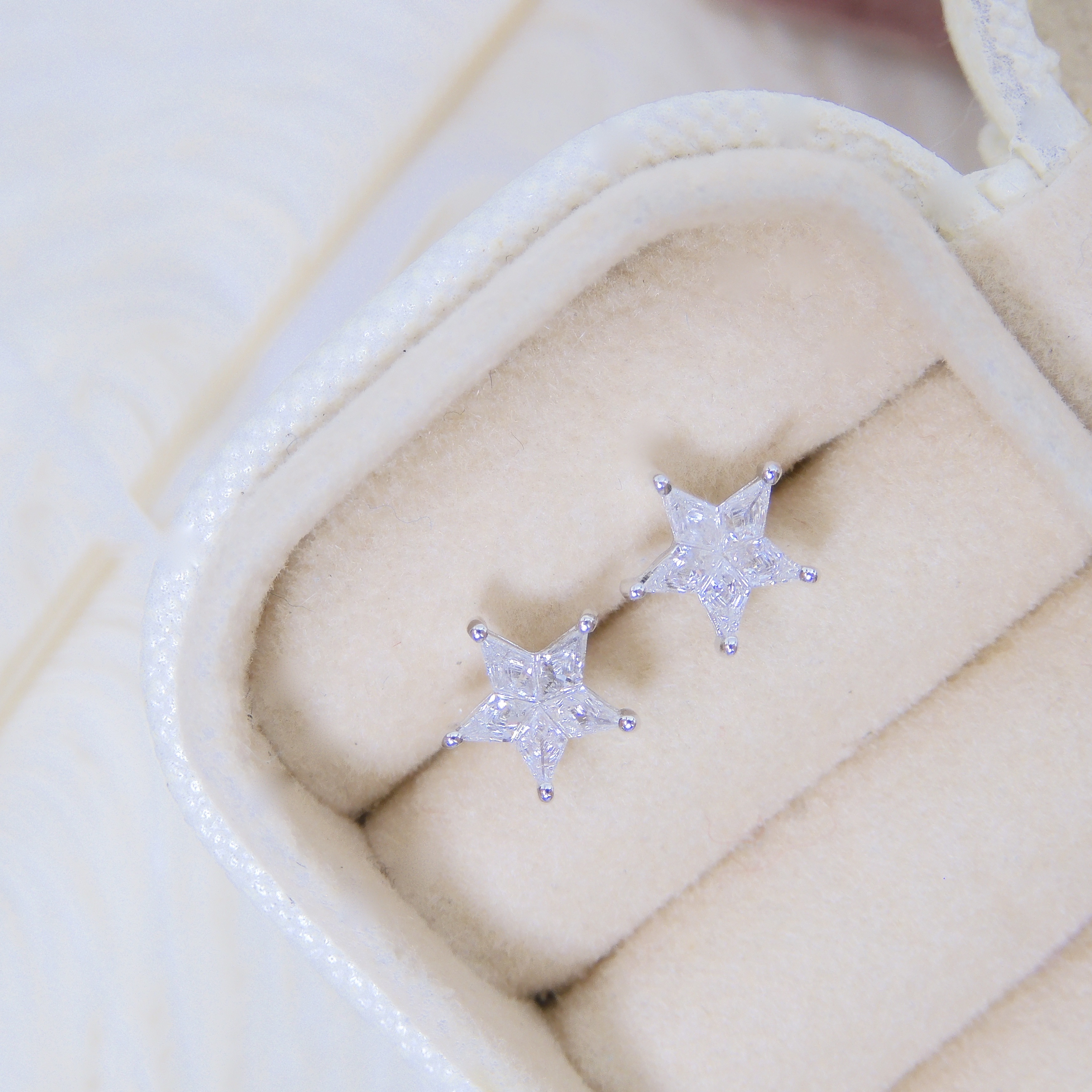 18K金 0.262ct 鑽石耳釘