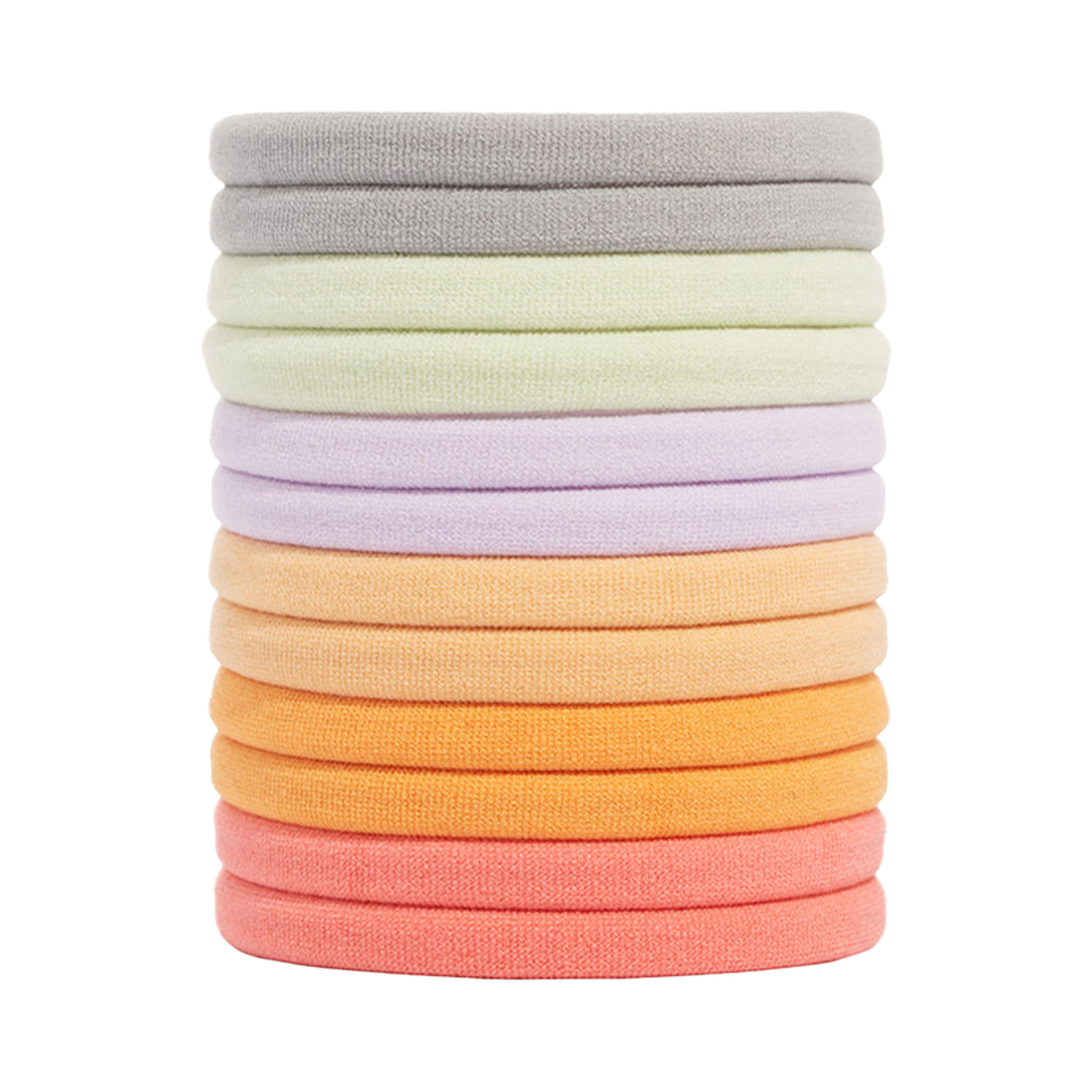 L. ERICKSON 細版運動髮圈-12入〈粉彩色〉