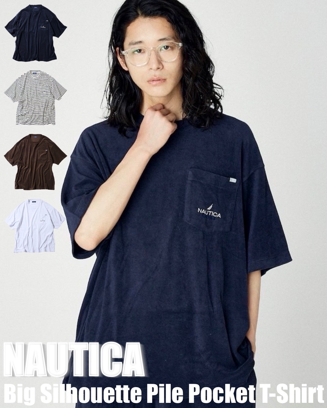 #日本連線預購 NAUTICA 毛巾底 口袋刺繡短踢 四色