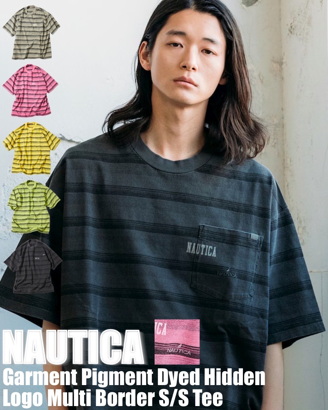 #日本連線預購 NAUTICA 橫條紋 隱藏標徽 短踢 五色