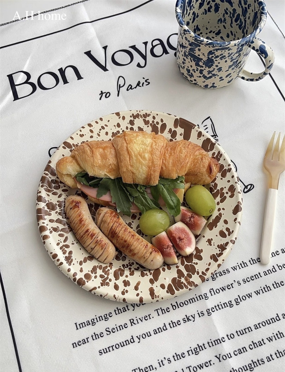 【ＡＨ548】韓國ins潑墨搪瓷餐具