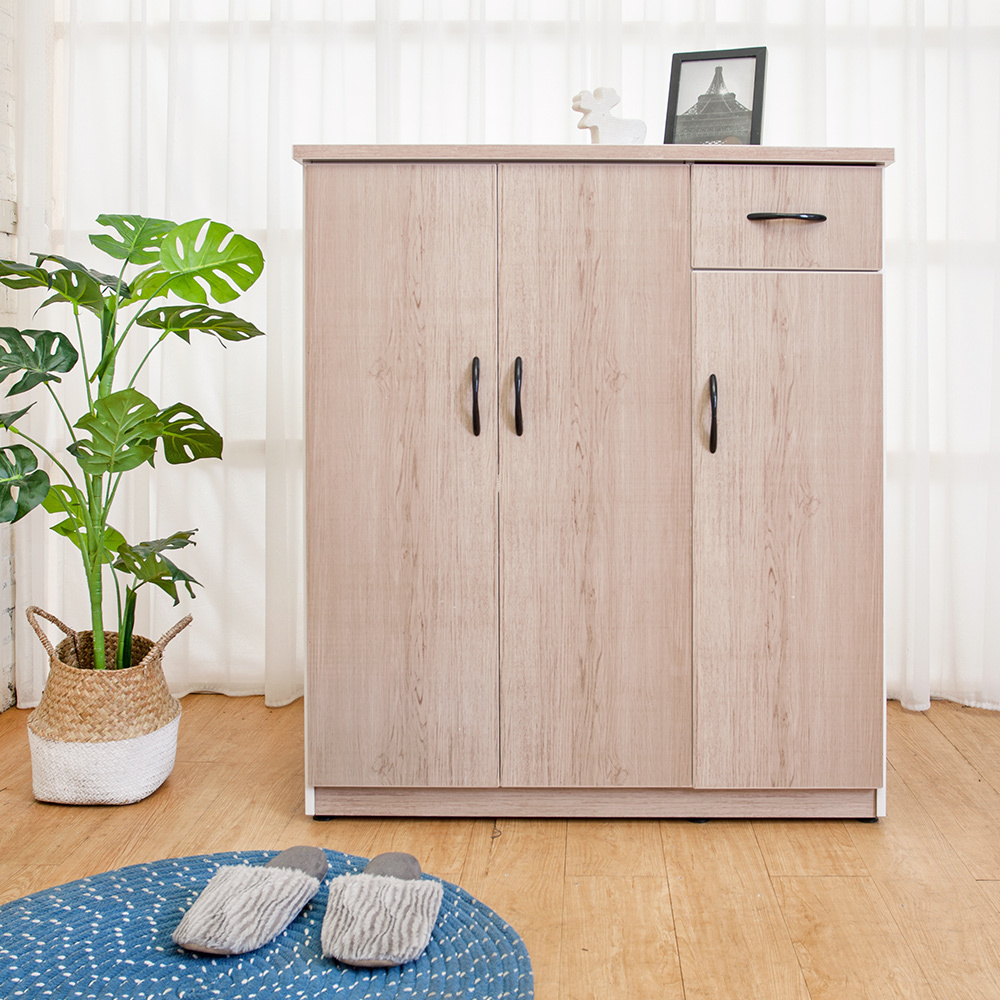 防潮防蛀防水塑鋼3.2尺三門一抽鞋櫃(六色可選)