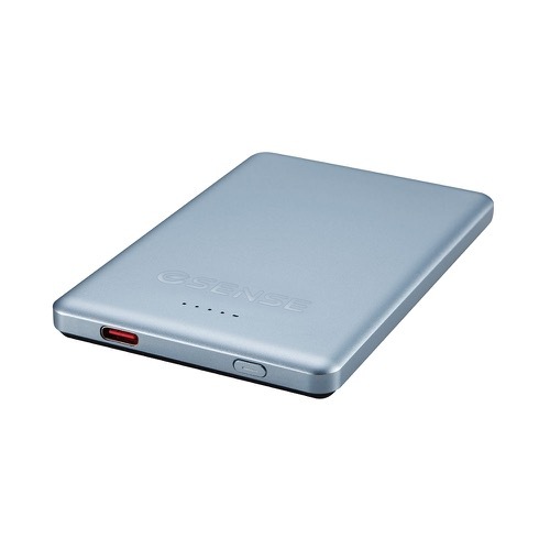 Esense超薄磁吸快充行動電源 (藍/紫/黑) 5000mAh/吸附手機隨身帶/15W無線快充