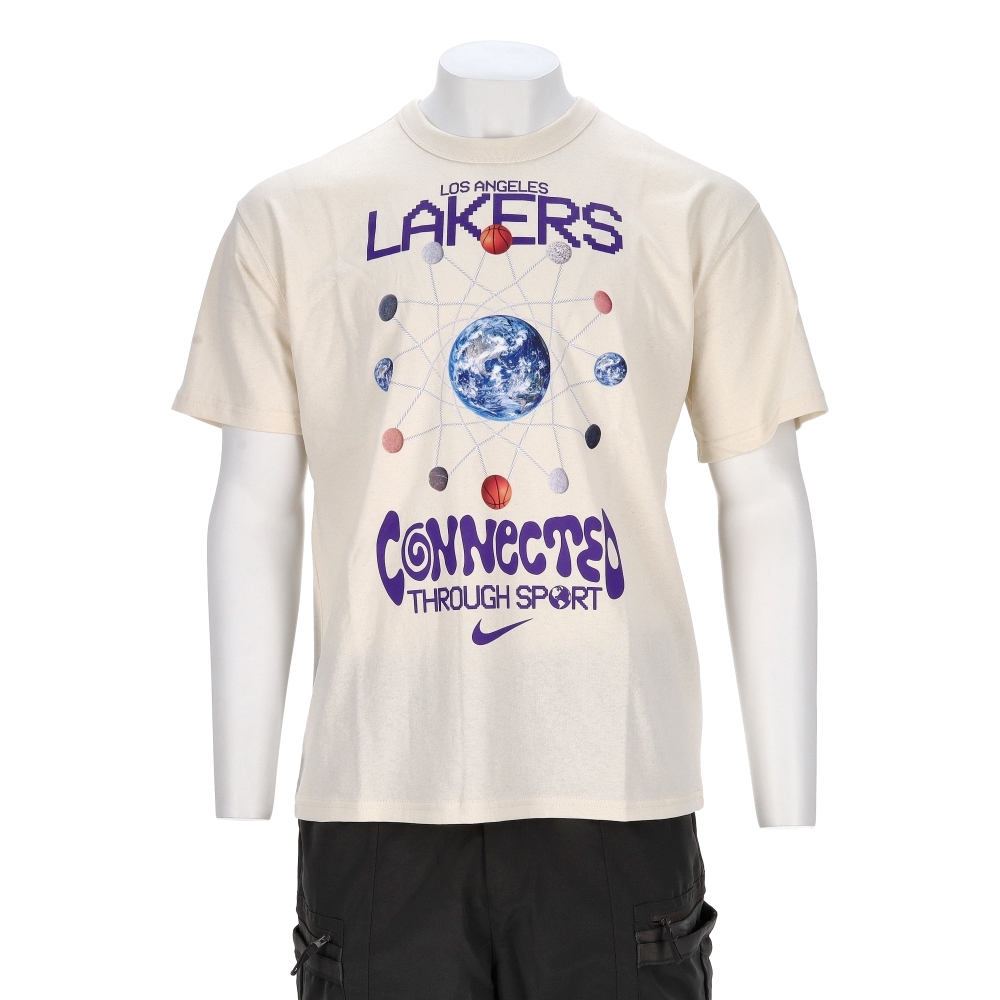 Nike CTS OGC ED SS Max 男款 米白藍色 運動 休閒 上衣 NBA 湖人 短袖 HQ1311-901