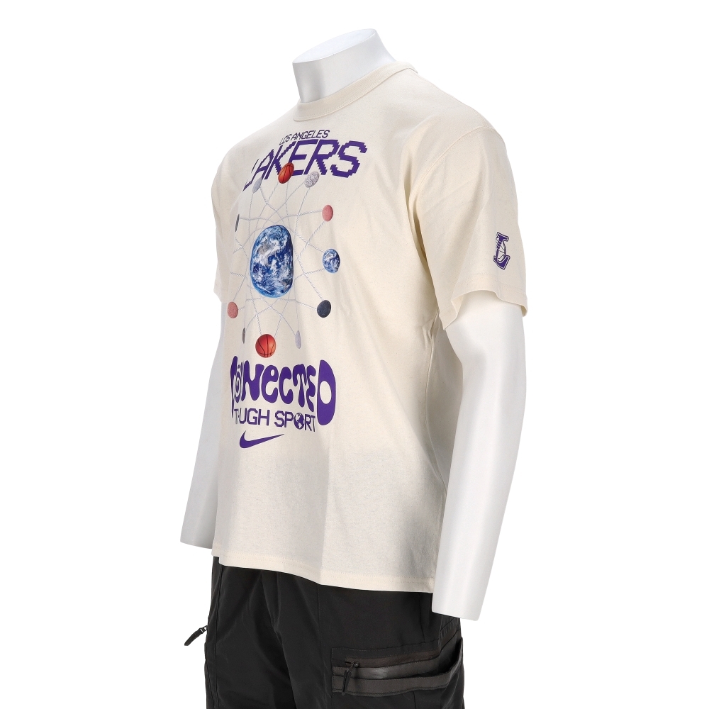 Nike CTS OGC ED SS Max 男款 米白藍色 運動 休閒 上衣 NBA 湖人 短袖 HQ1311-901