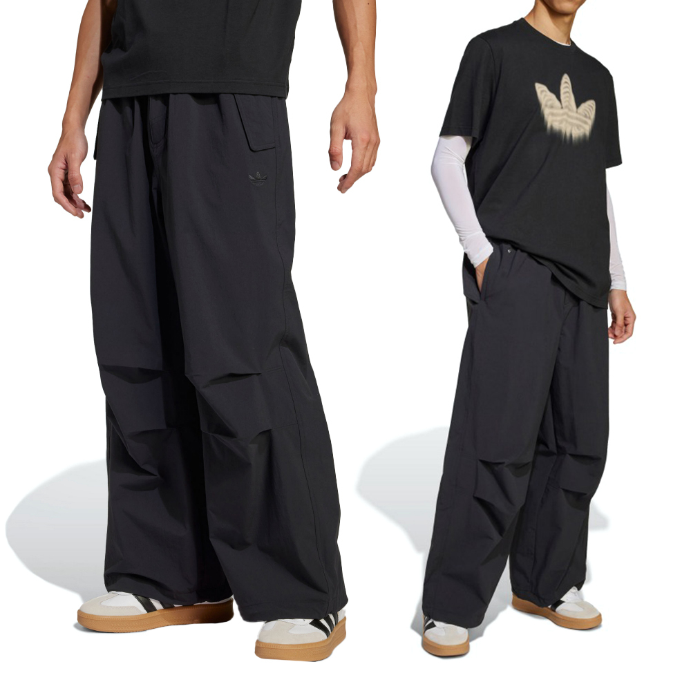 Adidas P Ess Parachute 男款 黑色 寬鬆 降落傘褲 休閒 長褲 JD2111