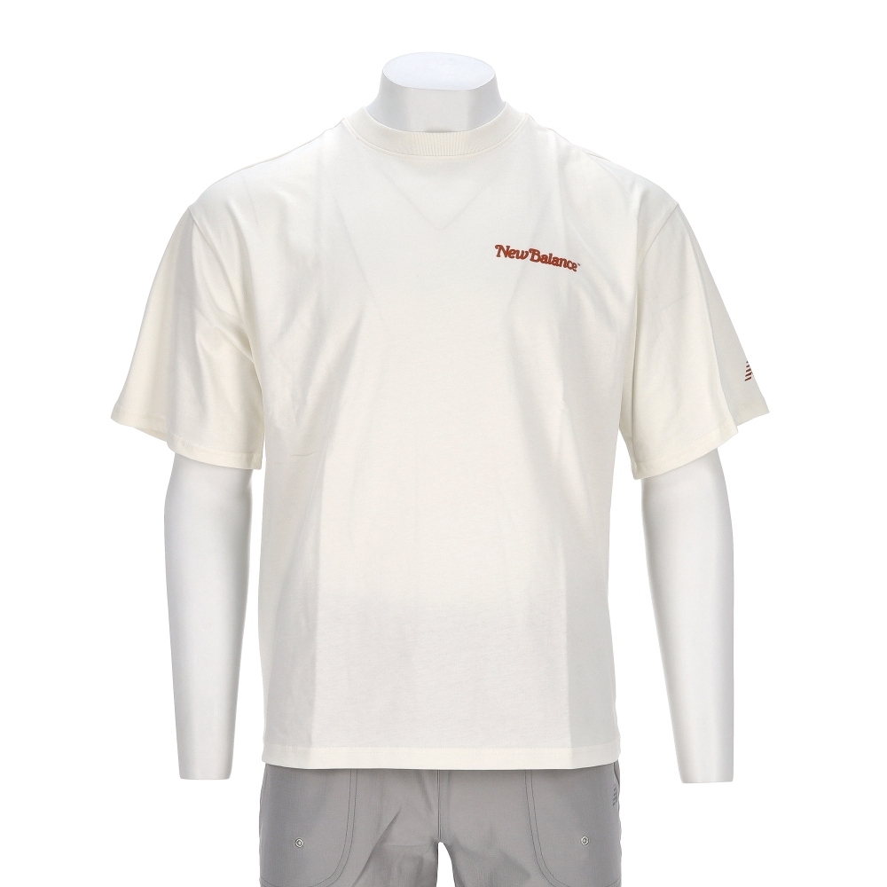 New Balance SDS 男款 杏色 NB 亞規 Logo 圖案 運動休閒 短袖 AMT53312CIC