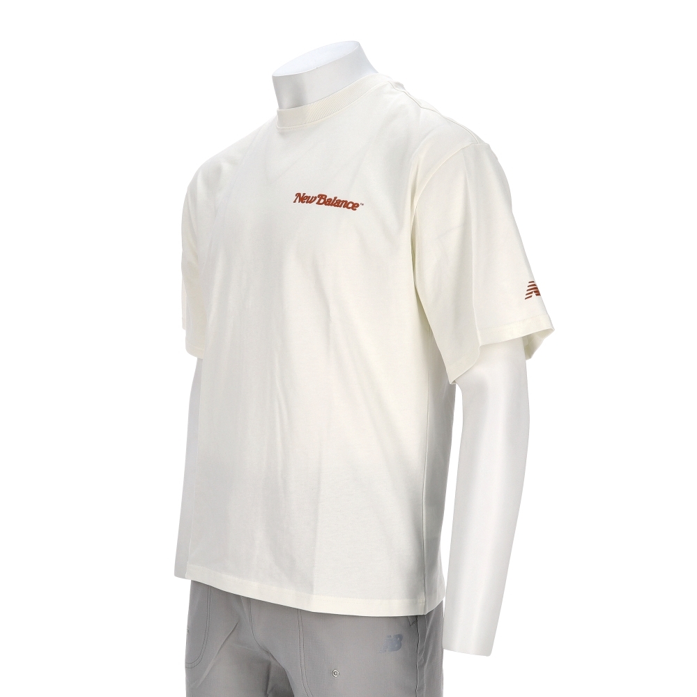 New Balance SDS 男款 杏色 NB 亞規 Logo 圖案 運動休閒 短袖 AMT53312CIC