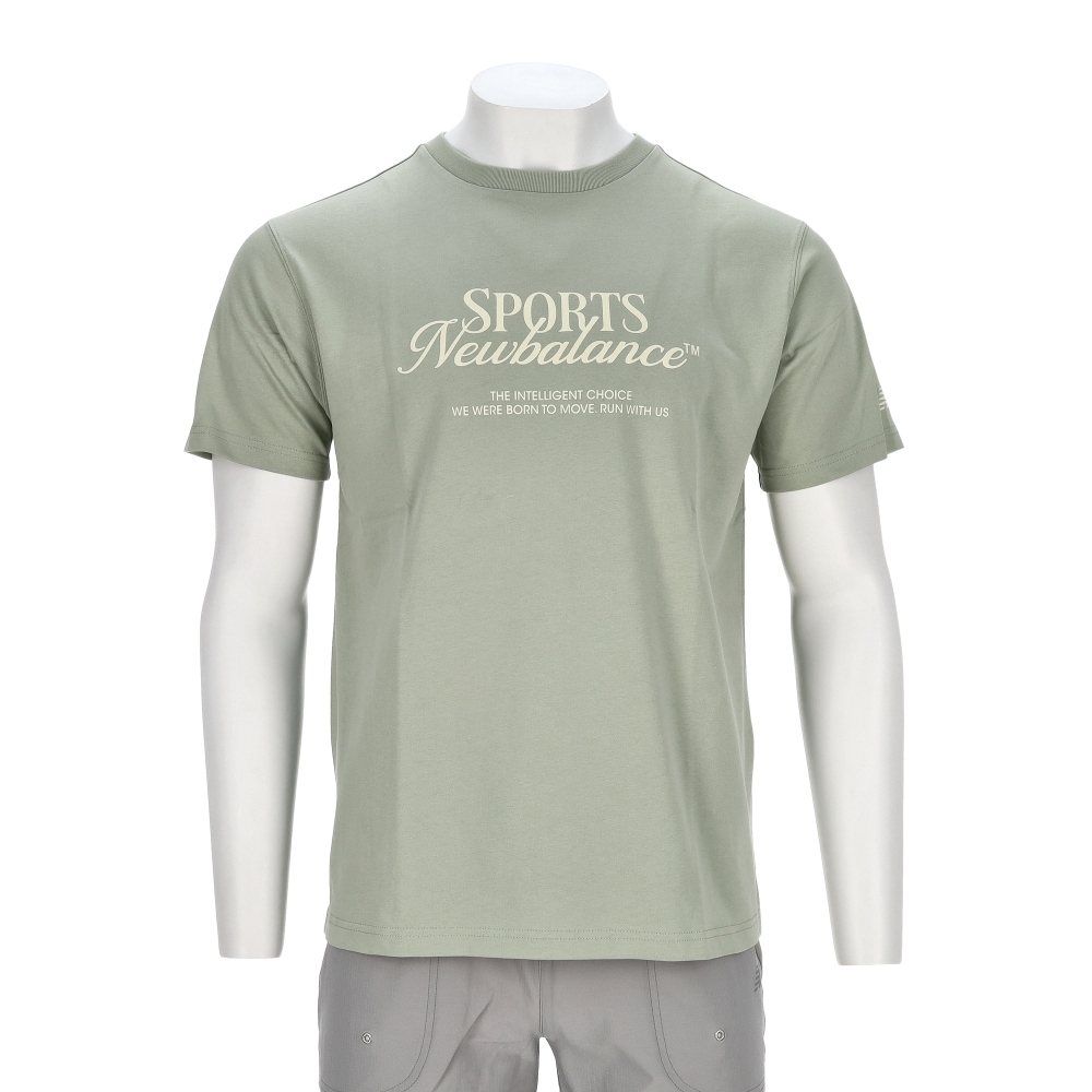 New Balance SDS 男款 灰綠色 NB 亞規 圖案 運動 休閒 短袖 AMT53314GAS
