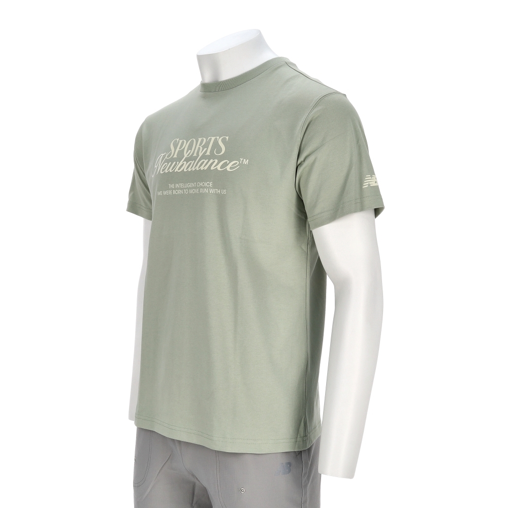 New Balance SDS 男款 灰綠色 NB 亞規 圖案 運動 休閒 短袖 AMT53314GAS
