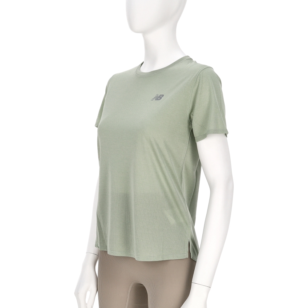 New Balance 女款 淺綠色 NB 美規 快乾 透氣 T恤 上衣 短T 運動 短袖 WT41253GSH