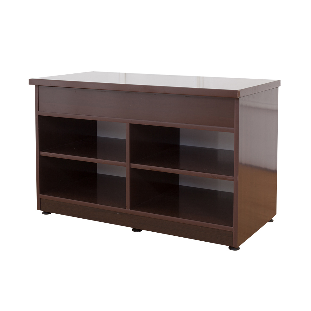 防潮防蛀 防水塑鋼2.8尺開放式座鞋櫃/穿鞋椅(胡桃色)