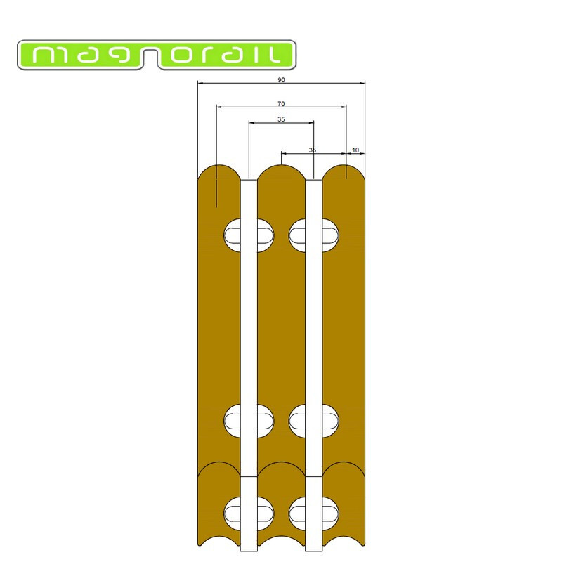 Maketis SO-14 軌道蓋支援 60 公分雙直線 Magnorail