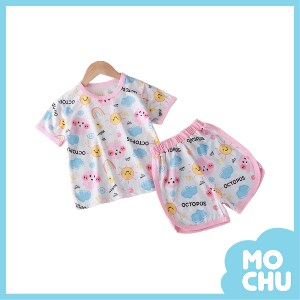 粉章魚短袖家居套裝