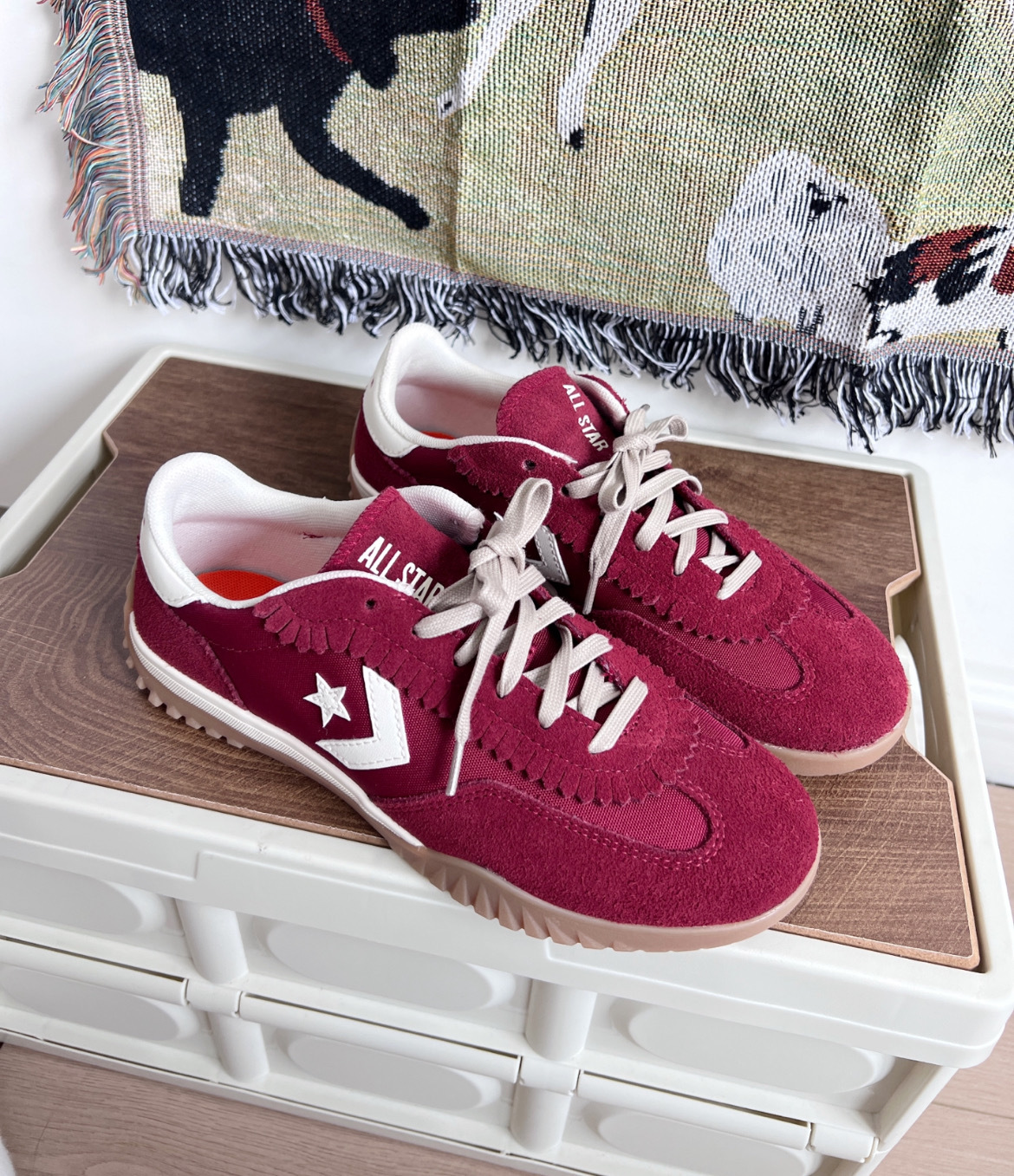 女鞋 CONVERSE RUN STAR TRAINER 紅 白紅 情人節 膠底 流星 麂皮 復古 德訓鞋【A16584C/A16579C】