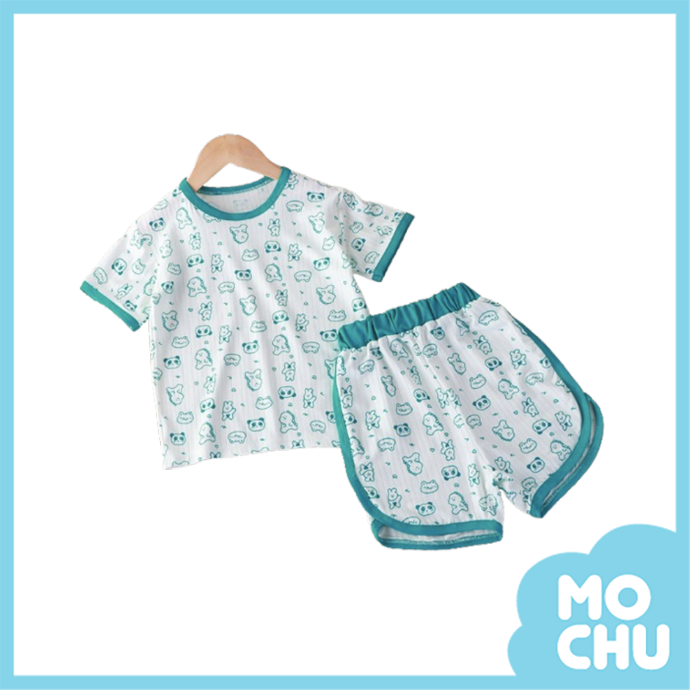 滿印綠恐龍短袖家居套裝