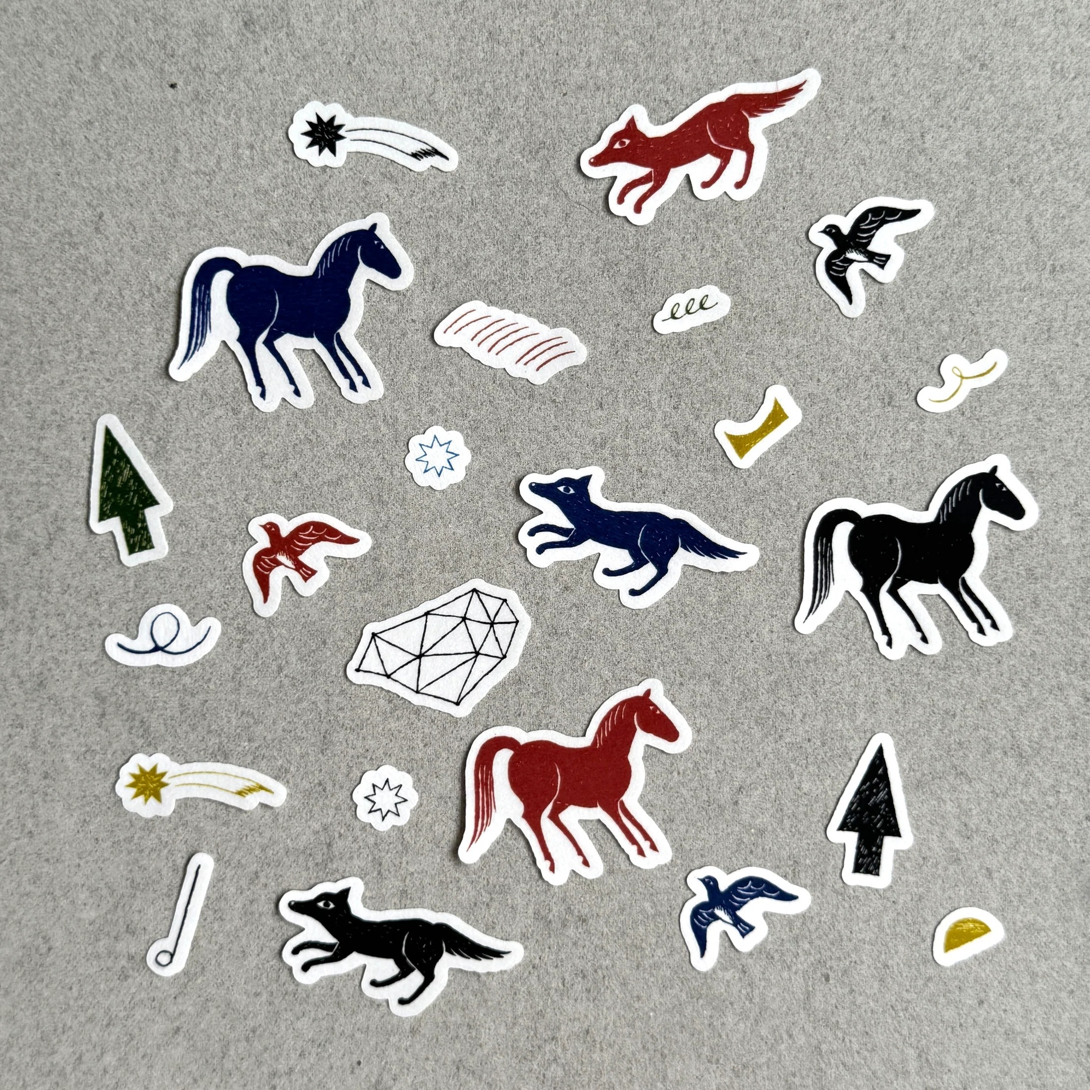 西淑 x 水縞｜夜間動物｜造型貼紙包  / 水縞 / 日本