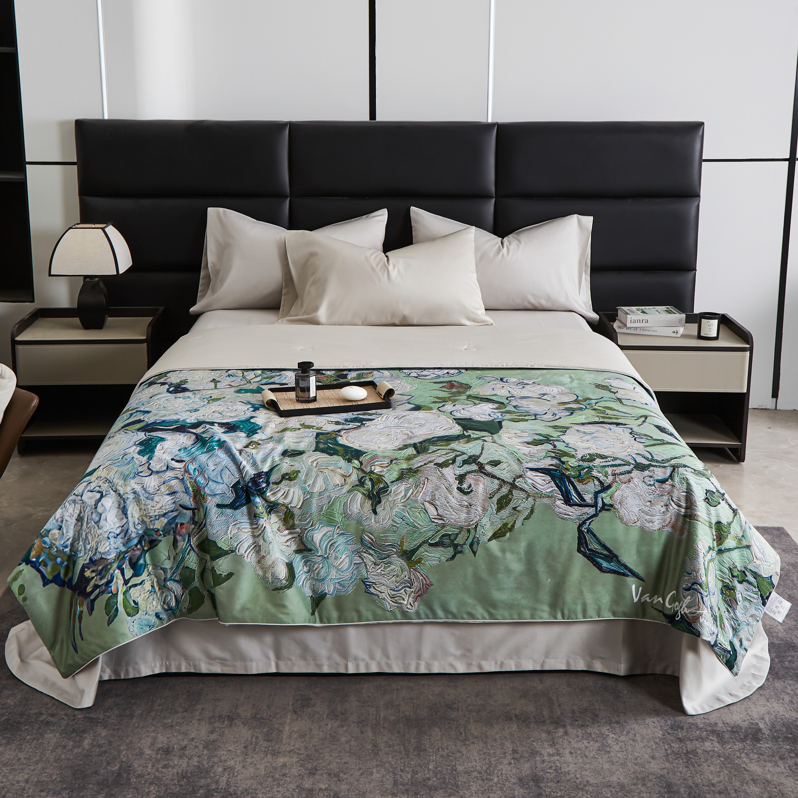 藝術涼被｜梵谷《綠漾玫瑰》