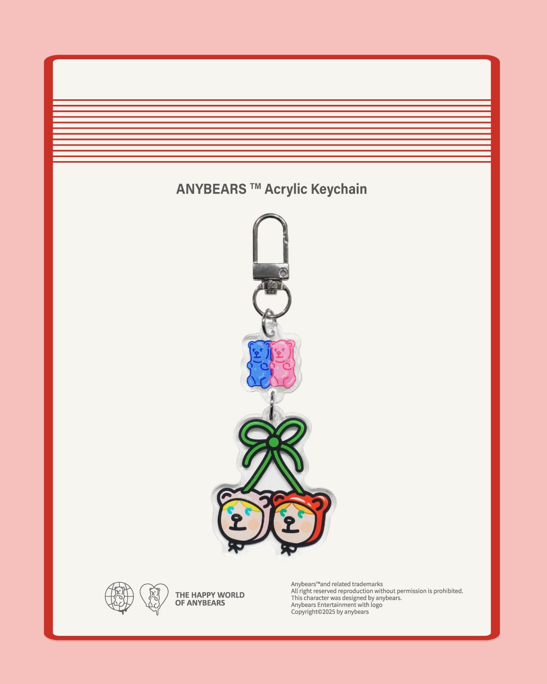 ANYBEARS®櫻桃寶貝熊 壓克力吊飾 Cherry Baby Bear Acrylic Keychain