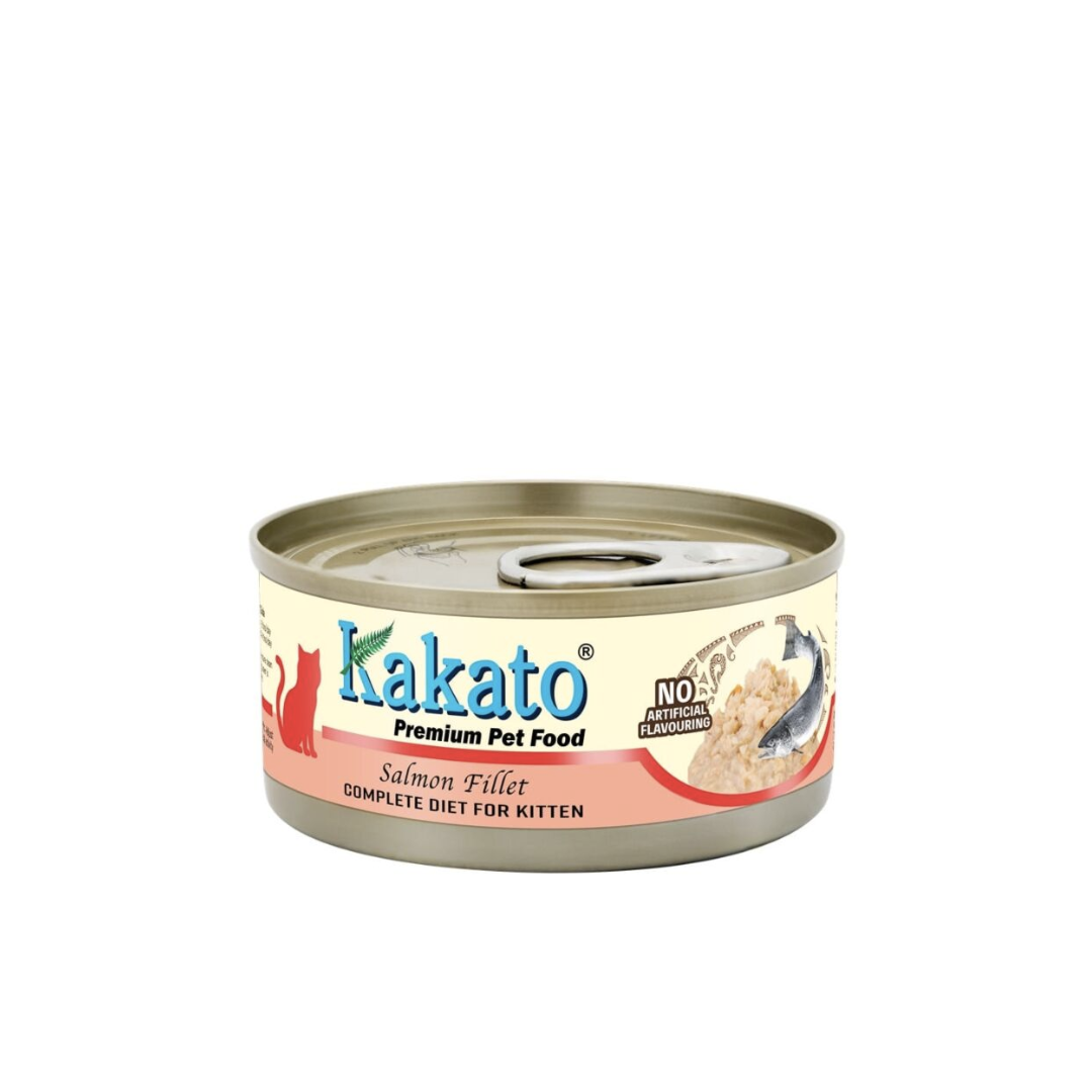Kakato - 幼貓濕糧 - 全營養單一動物蛋白系列 - 三文魚 70g (24罐)
