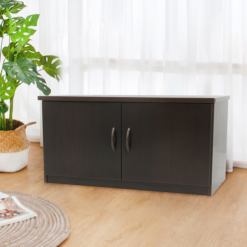 防潮防蛀 防水塑鋼2.8尺二門座鞋櫃(三色可選)