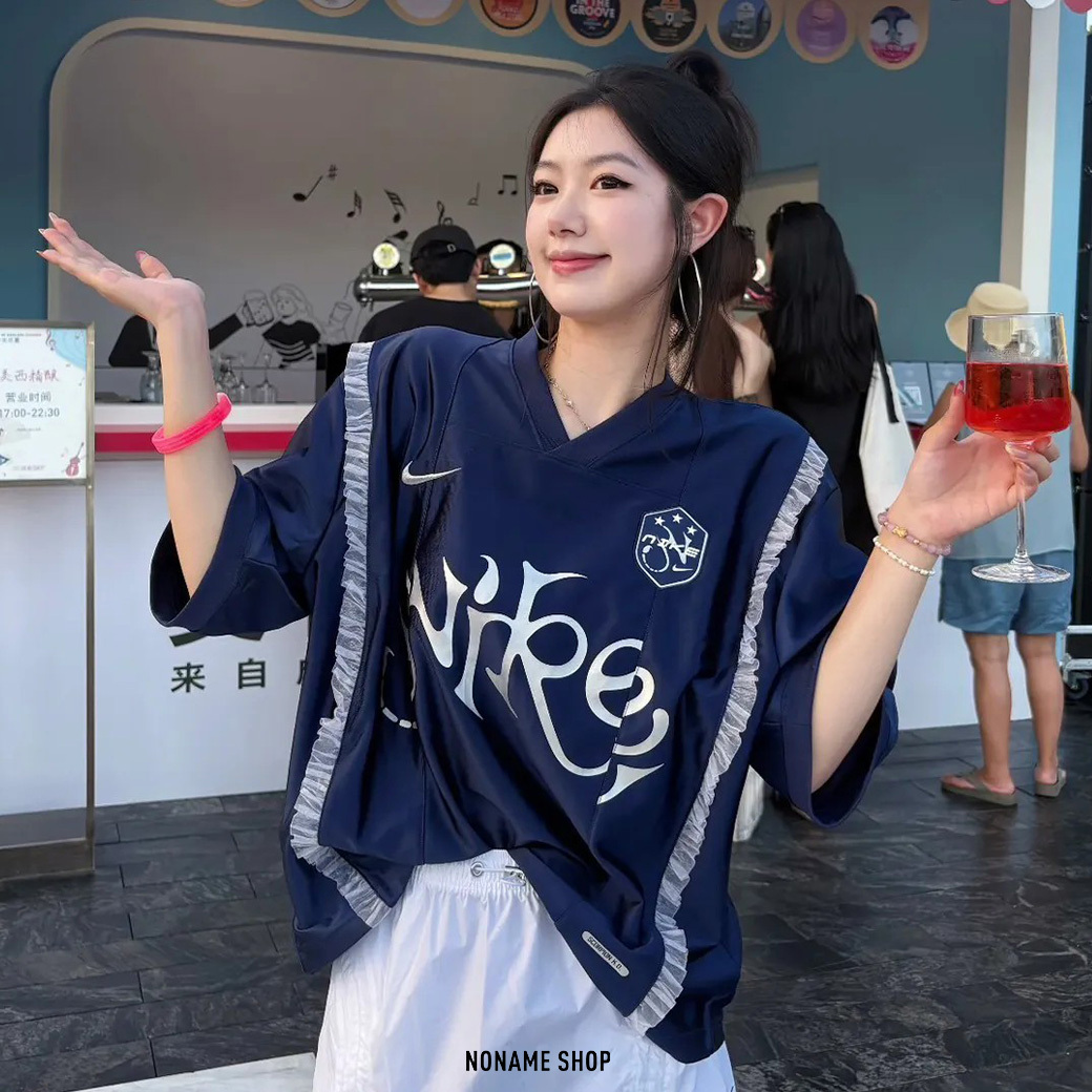 NIKE Sportswear 滾邊 蕾絲 寬鬆 短袖 兩色 (女款)