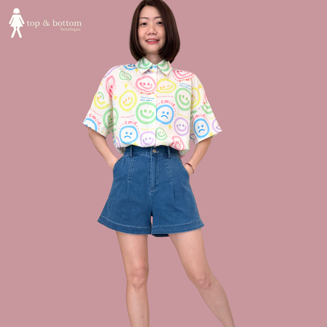 DENIM HIGH WAISTED SHORTS