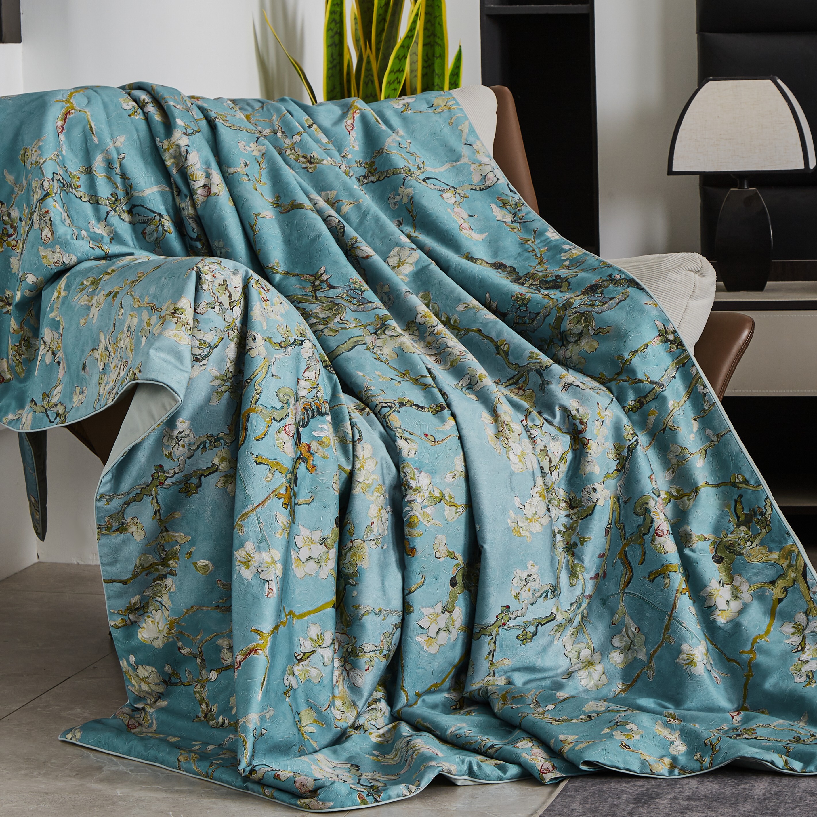 藝術涼被｜梵谷《盛開的杏花》