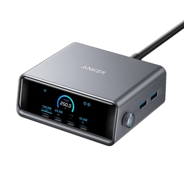 Anker Prime Charger (250W, 6 Ports, GaNPrime) 140W PD 6 輸出智能桌上充電器