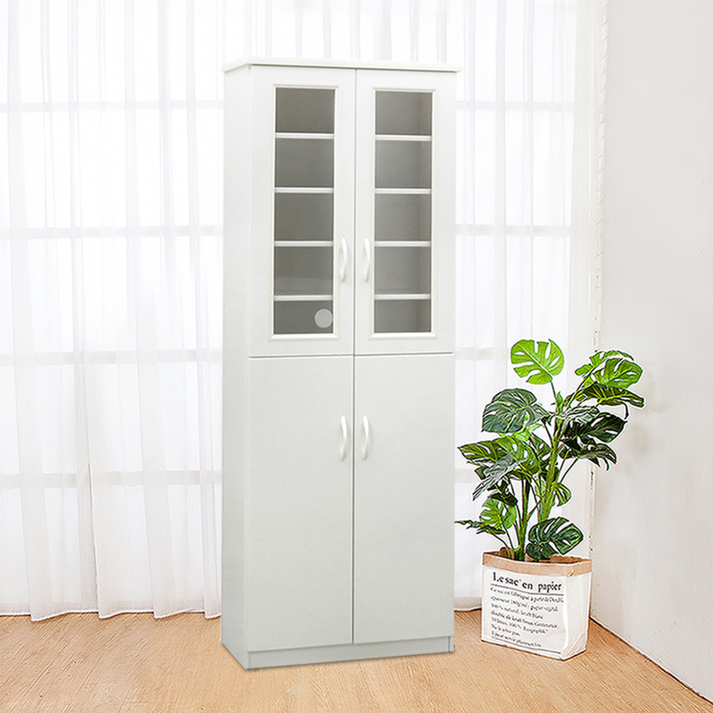 防潮防蛀 防水塑鋼2.2尺四門透視高鞋櫃(四色可選)