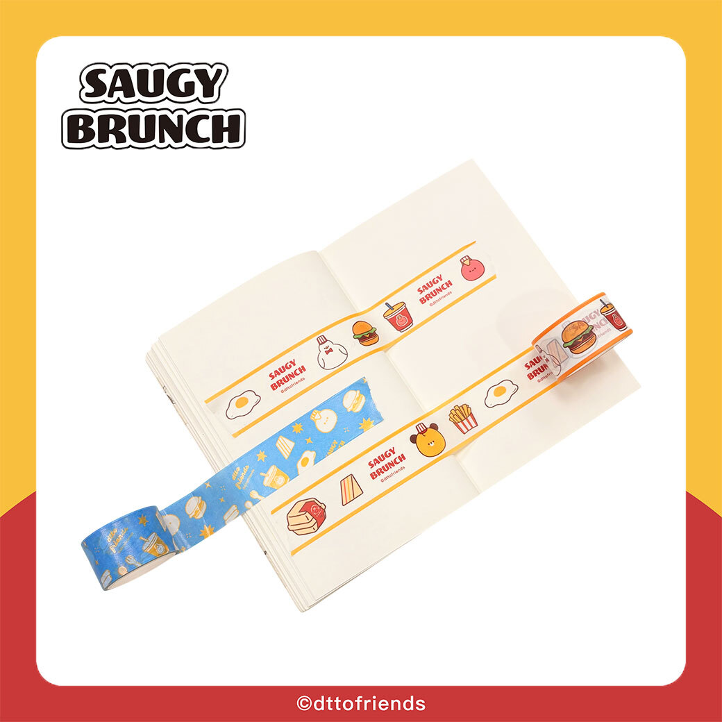 dtto friends-saugy brunch系列-紙膠帶-亂花-藍