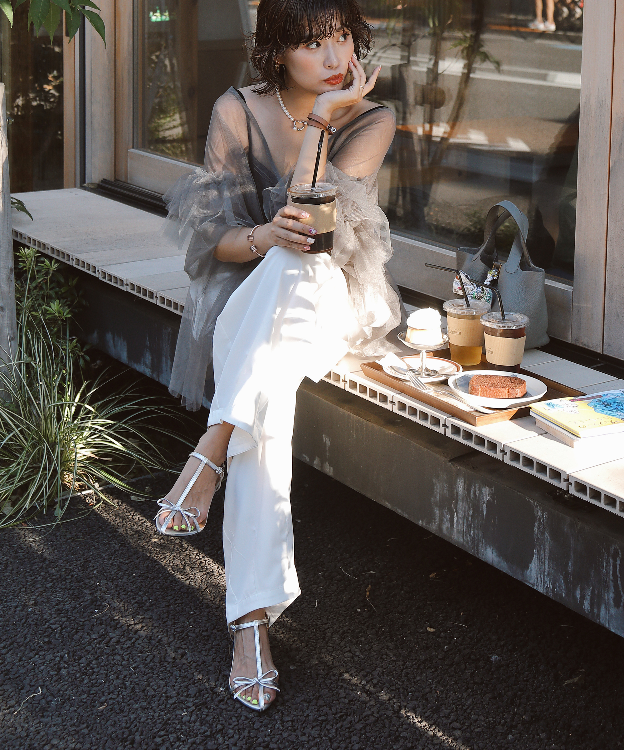 Lynn 細條蝴蝶結高跟涼鞋 (兩色)