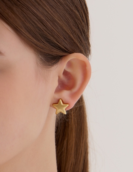 閃耀星語。夾式耳環(金)