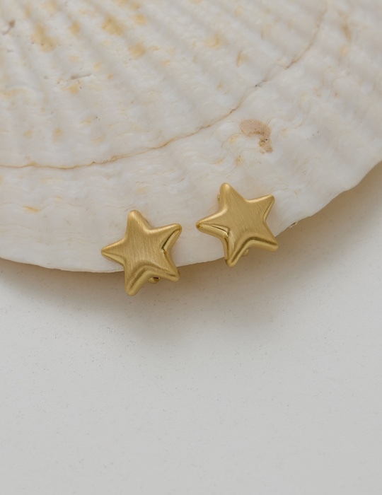 閃耀星語。夾式耳環(金)