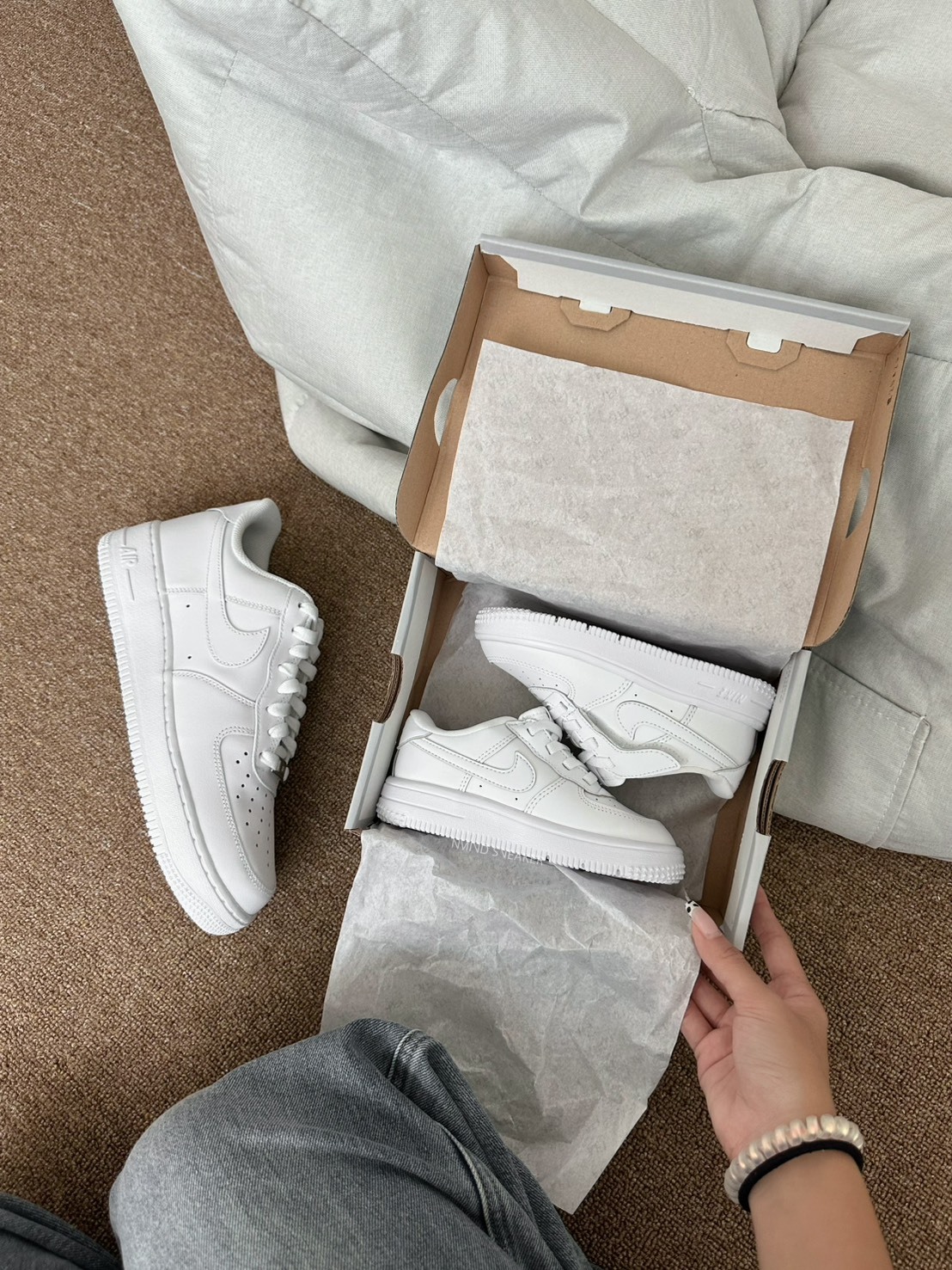 <最萌Q的鞋💞> NIKE FORCE 1 LOW EASYON TD 魔鬼氈 寶寶鞋 全白(IH4491101)