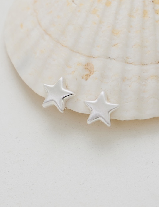 閃耀星語。夾式耳環(銀)