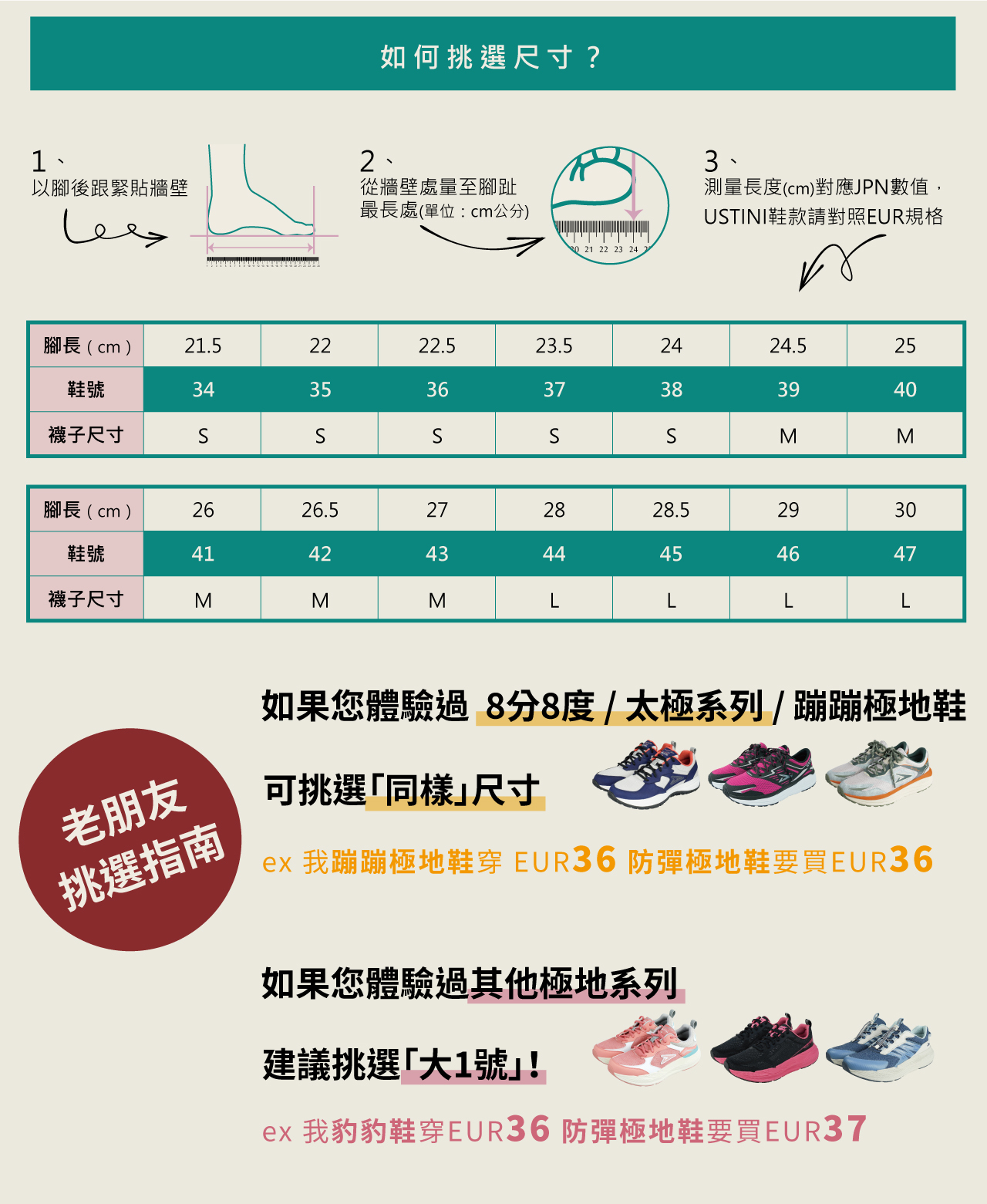 USTINI 我挺你健康鞋 克維拉極地鞋 - 尺寸