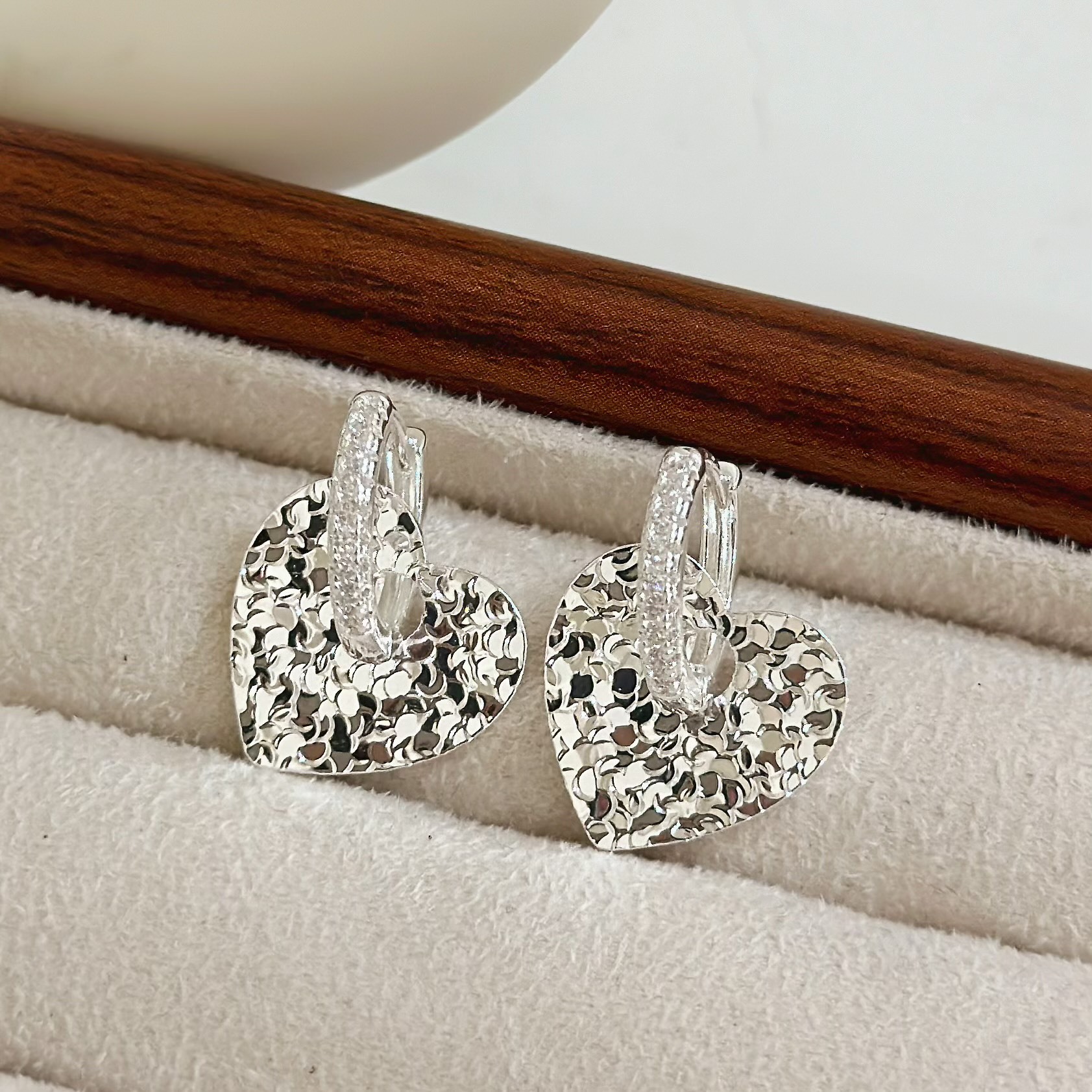 Q128排鑽碎冰愛心垂吊易扣