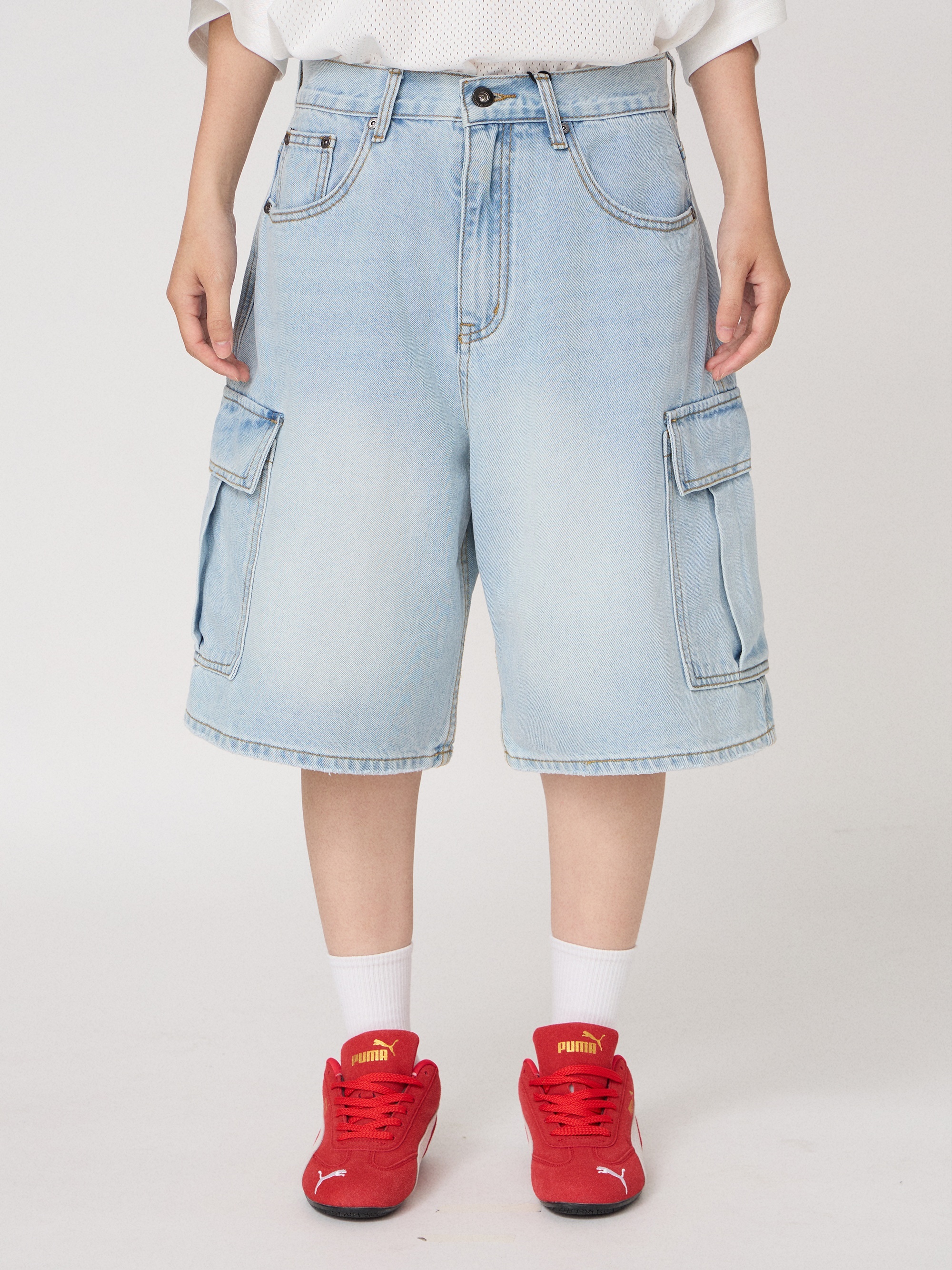 丹寧放空作業褲