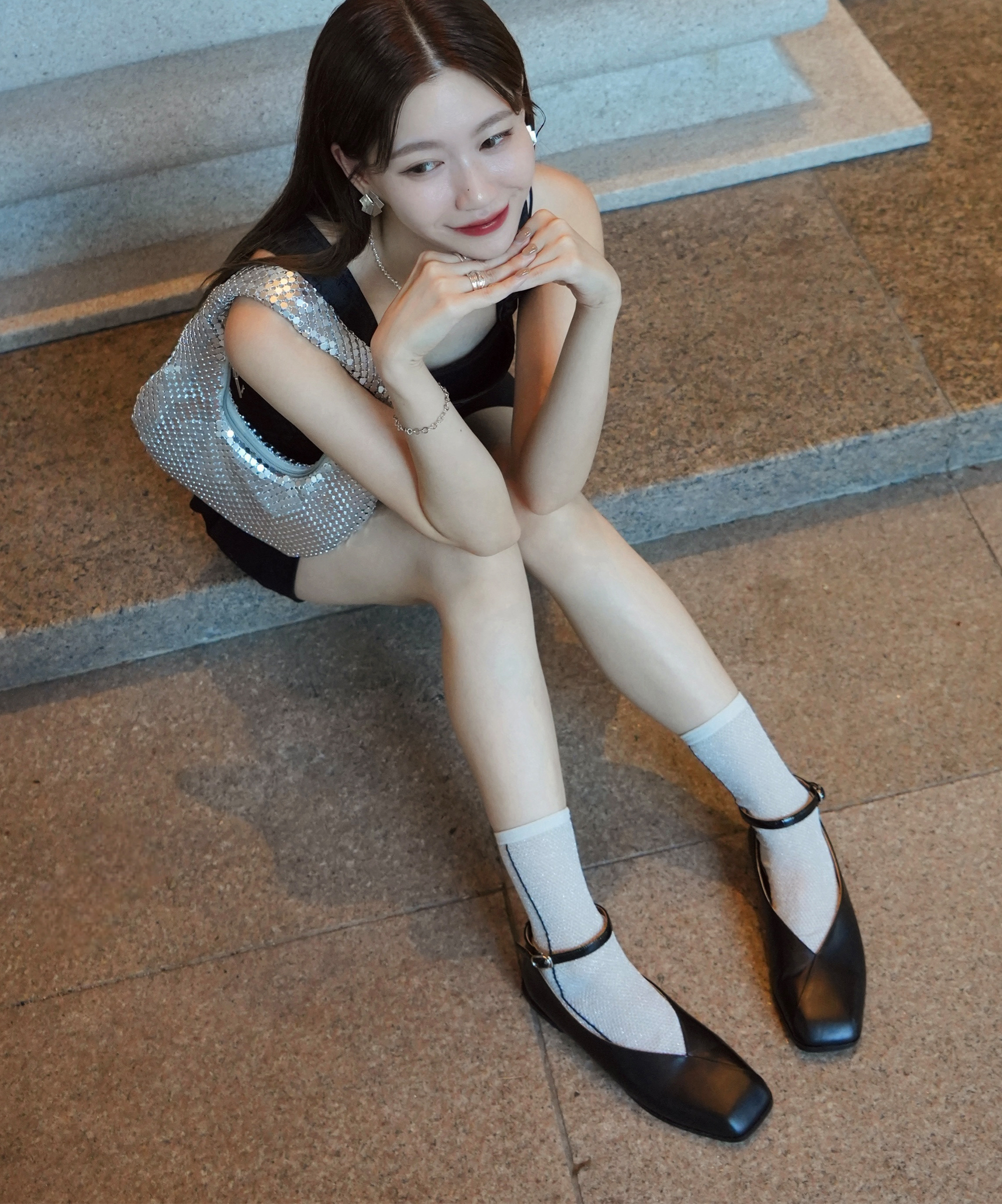 Nora 方頭踝帶平底鞋 MIT款 (兩色)