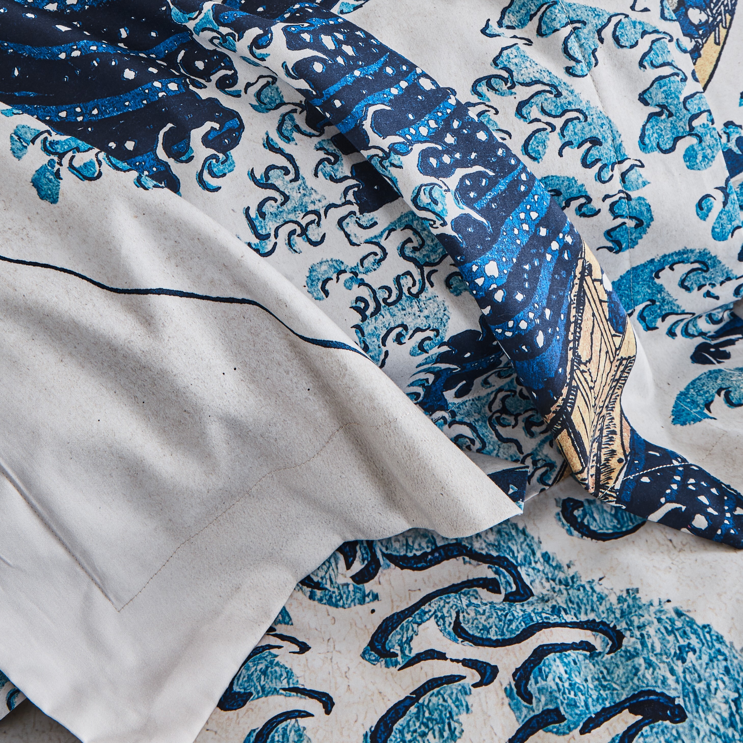 浮世繪藝術涼被｜葛飾北齋《神奈川沖浪裏》