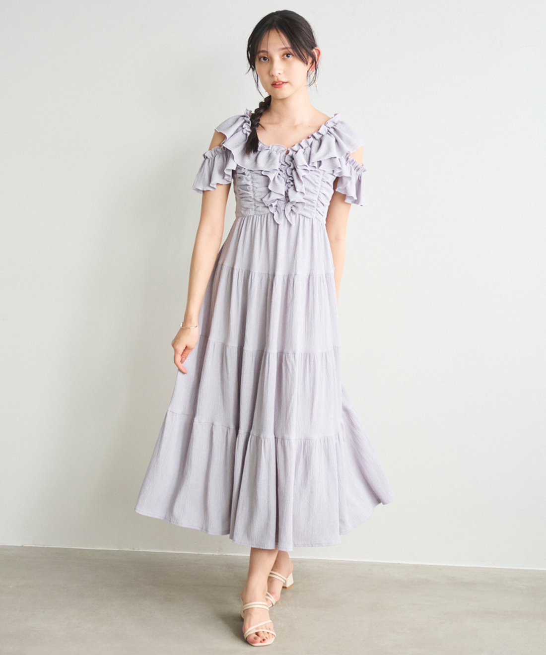 [預購] LILLIAN CARAT 2WAY荷葉邊層疊連身裙