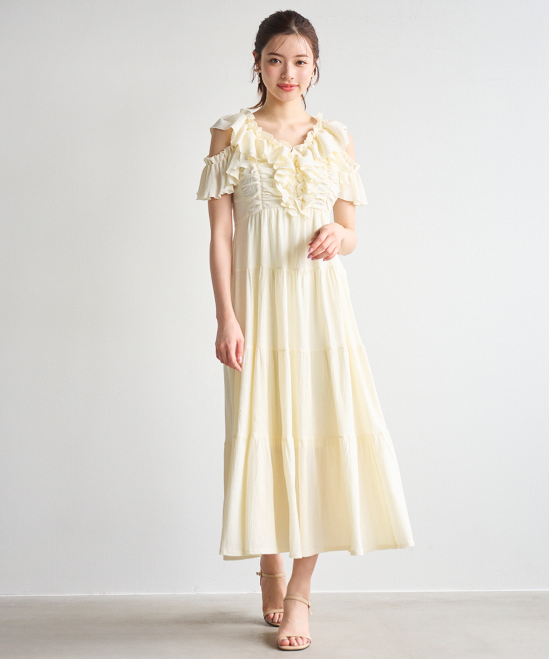 [預購] LILLIAN CARAT 2WAY荷葉邊層疊連身裙