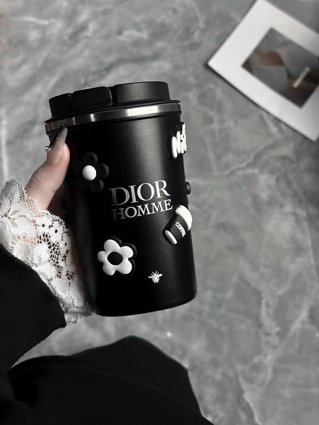 DIOR 迪奧 黑白高級 訂製款 保溫杯 350ML