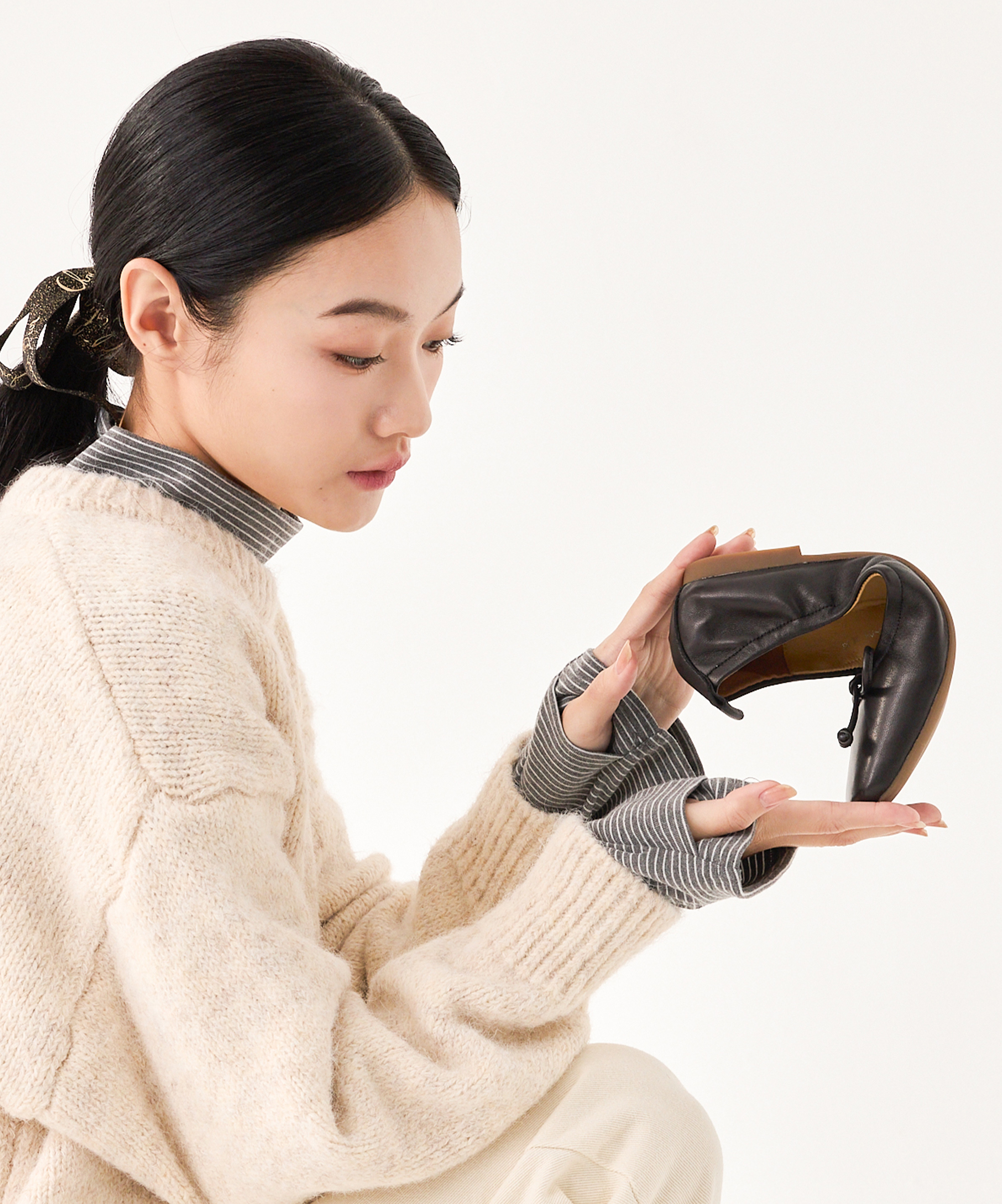 Casey 小羊皮方頭平底鞋(三色)