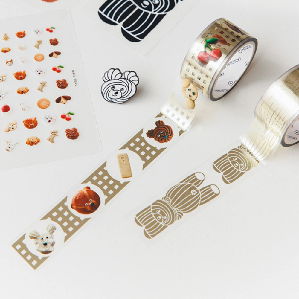 限定款 HITOTOKI SODA 箔押 餅乾 透明PET 膠帶|KING JIM 日本