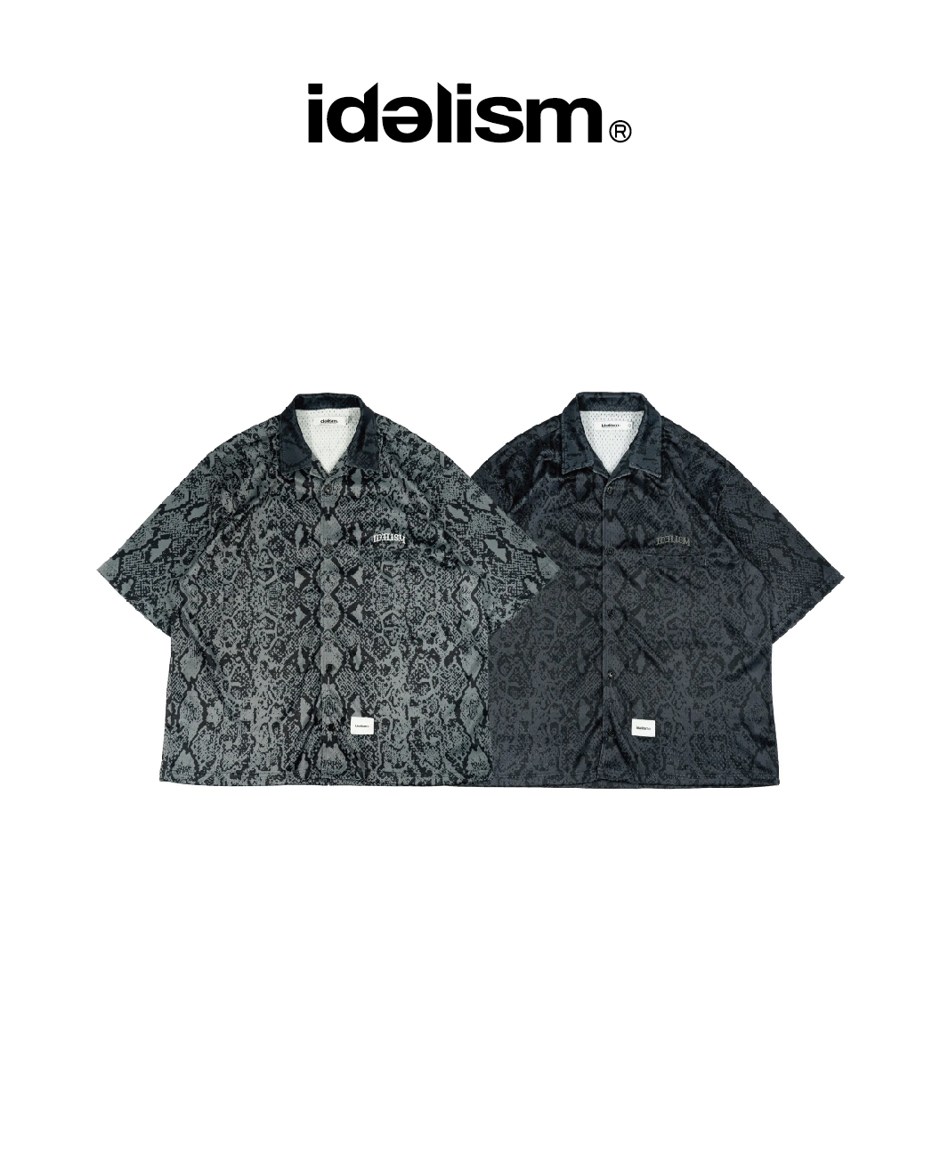 idealism 蛇紋短袖襯衫 灰/深灰 25 S/S Skin Shirt